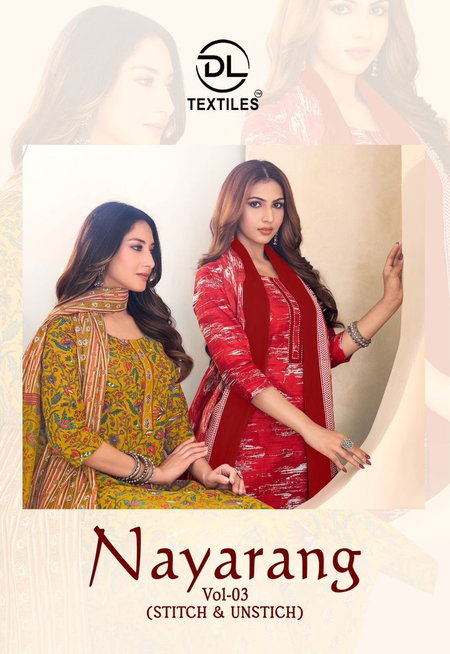 Nayarang Vol 3 By Dl Cotton Printed Online Kurti With Bottom Dupatta Wholesale